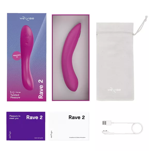 We-Vibe Rave 2 - z aplikacijo upravljan vibrator za G-točko (roza)