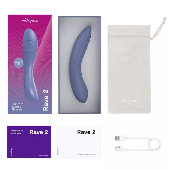 We-Vibe Rave 2 - aplikacijsko voden vibrator za G-točko (moder)