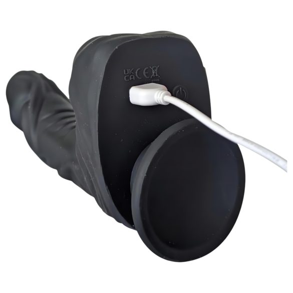 Naked Addiction - realistični vibrator z vrtenjem in sunki - črn