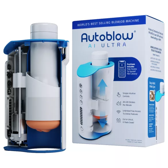 Autoblow A.I. Ultra - moški masturbator usta - električni - bel