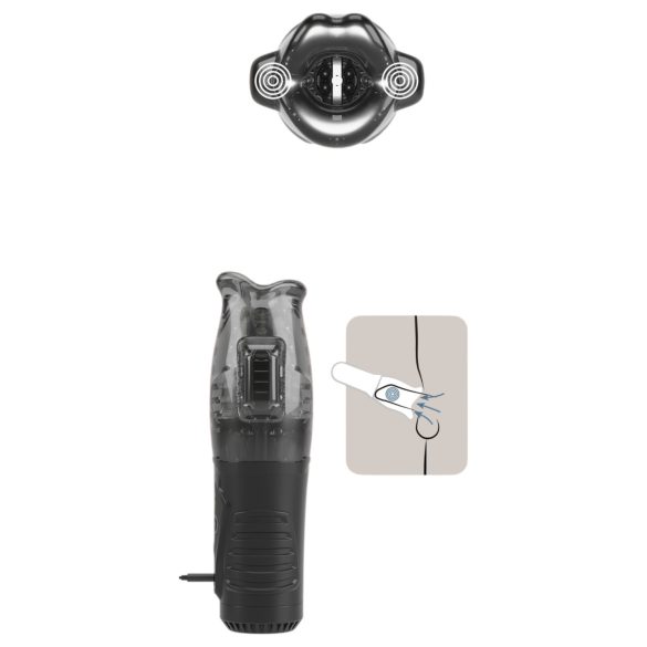 Stroker - masturbator z vakuumom in vibracijami - siva