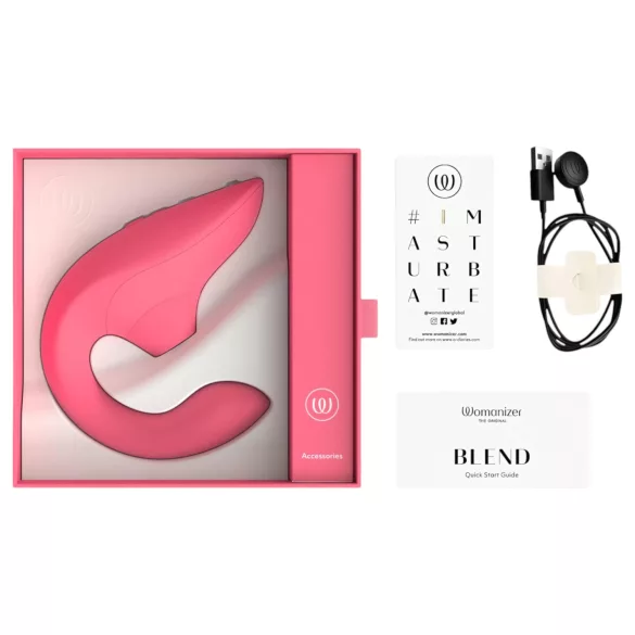 Womanizer Blend - vibrator za G-točko in klitoralni stimulator (koralni)