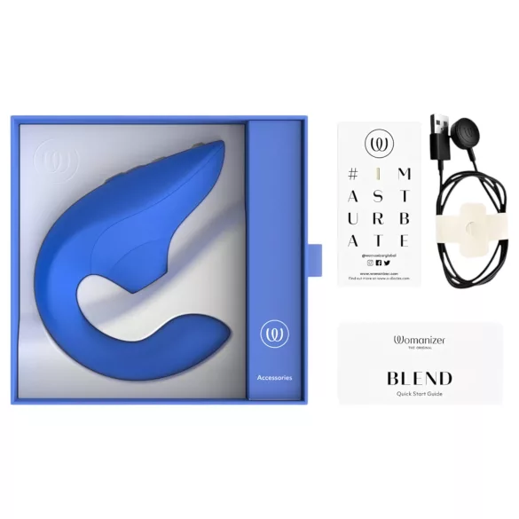 Womanizer Blend - vibrator za G-točko in klitoralni stimulator (moder)