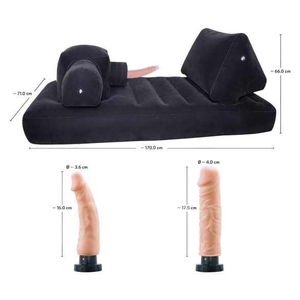 You2Toys Velvet Luxury - seks stroj z vgrajeno posteljo - črna