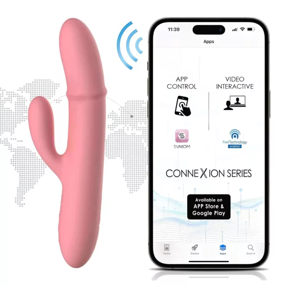 Svakom Mora Neo - aplikacijsko voden vibrator z bisernim klitoralnim krakom (roza)