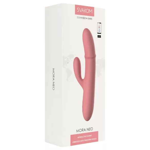 Svakom Mora Neo - aplikacijsko voden vibrator z bisernim klitoralnim krakom (roza)