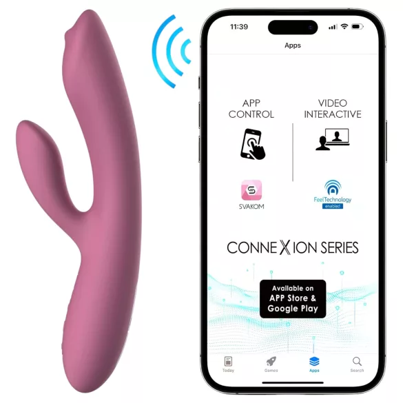 Svakom Trysta Neo - vibrator z gibljivo kroglico in stimulatorjem klitorisa