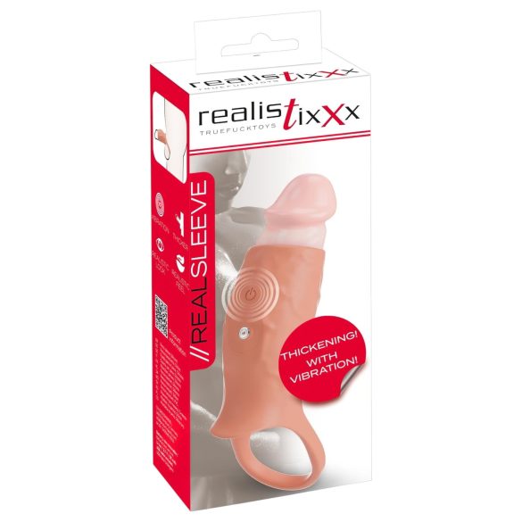 Realistixxx - odprt, vibracijski penis rokav (naravno)