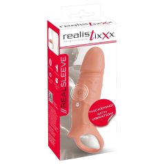   Realistixxx - vibracijski penis obroč in podaljšek - naravna barva