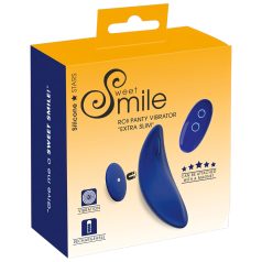   Smile - vibrator za hlačke z daljinskim upravljanjem - ultra tanek - modra