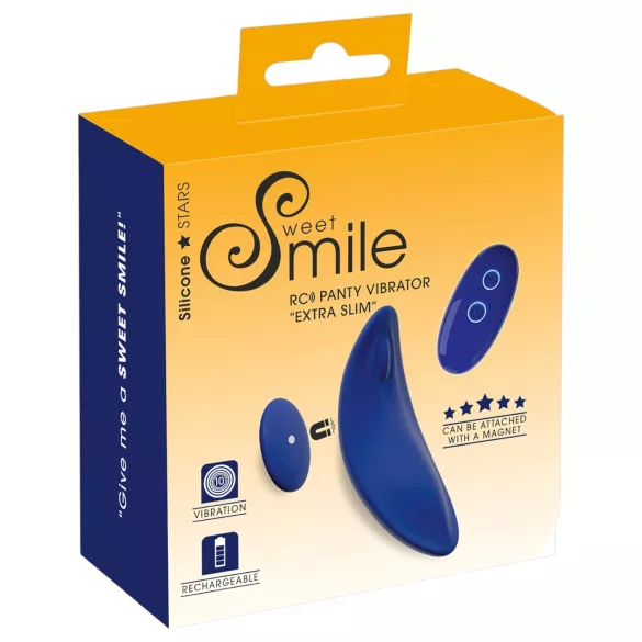 Smile - nosljive ekstra tanke vibrirajoče hlačke z daljinskim upravljalnikom (modre)