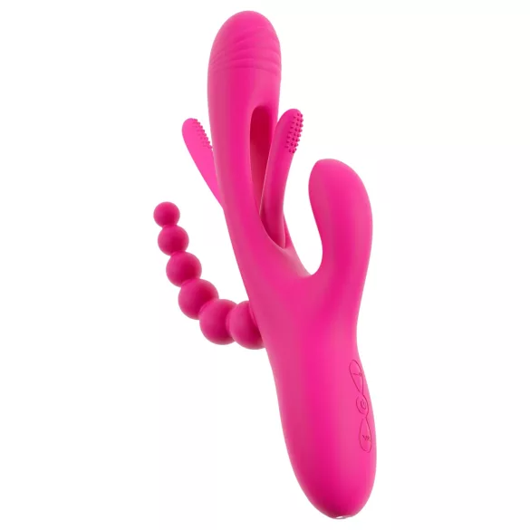SMILE - trojni vibrator z jezičkom (roza)