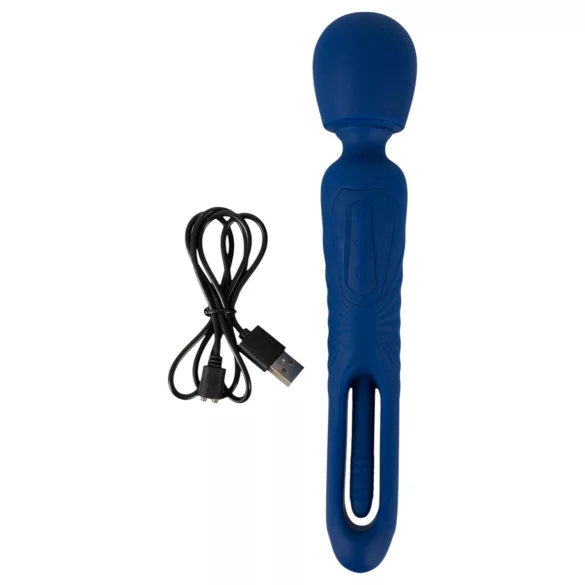 Smile - 2 v 1 jezikovni masažni vibrator (moder)