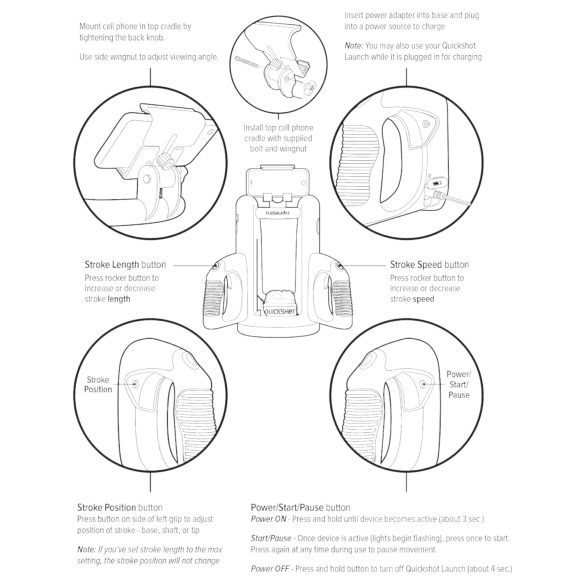 Fleshlight Quickshot Launch - adapter za masturbator - črna