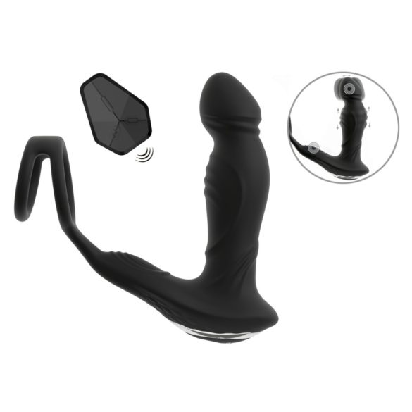 Rebel - potisni masažni vibrator za prostato (črna)