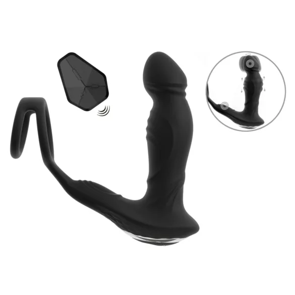 Rebel - vibrator za prostato z iztiskanjem - črn