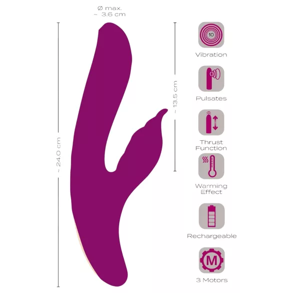 Javida - vibrator za G-točko in klitoris 4v1 - vijoličen