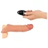 Realistixxx - vibrirajoči penis podaljšek z daljincem - naraven - 20 cm
