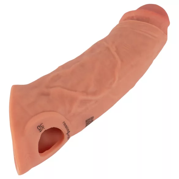 Realistixxx - vibrirajoči penis podaljšek z daljincem - naraven - 20 cm