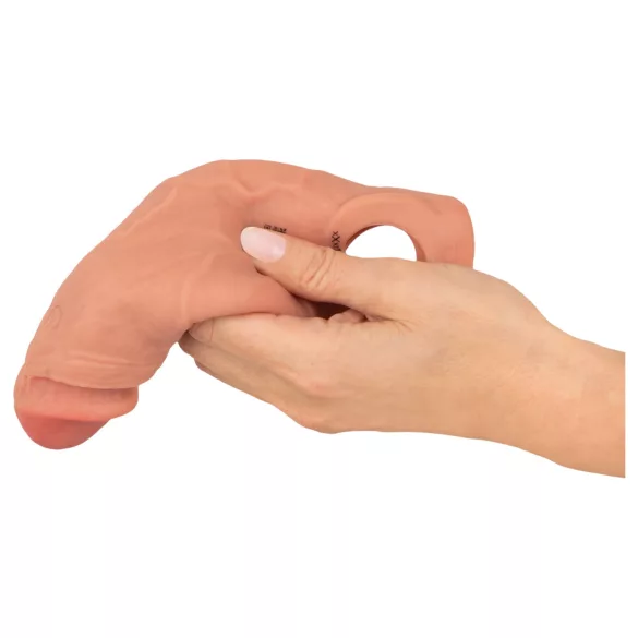 Realistixxx - vibrirajoči penis podaljšek z daljincem - naraven - 20 cm