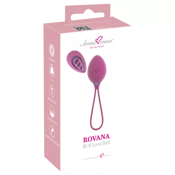 Beau Coeur Rovana - vibracijsko jajce z daljinskim upravljalnikom - vijolična
