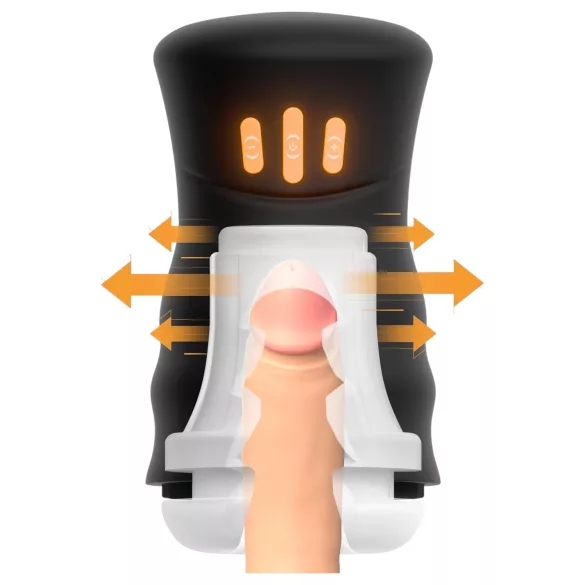 You2Toys - masturbator za moške - rotacijski in vibracijski - črn