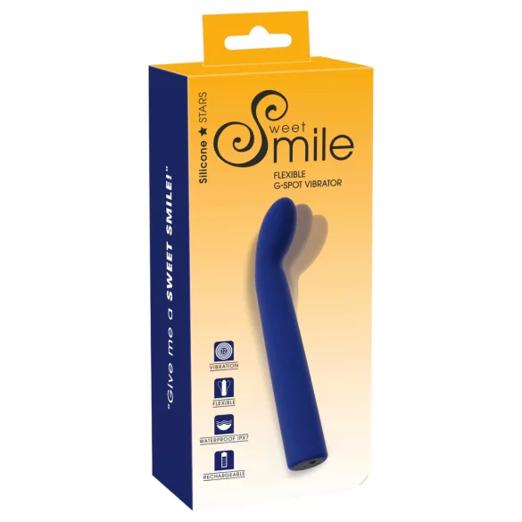 Smile - vibrator za G-točko - ukrivljen - modra