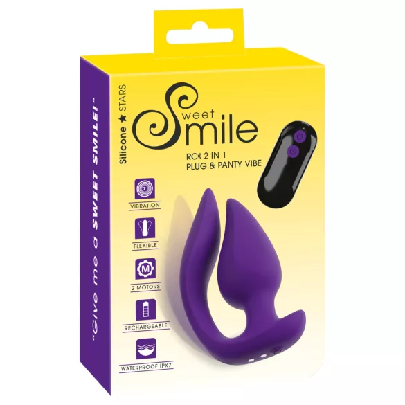 Smile - analni vibrator in stimulator klitorisa 2v1 - vijoličen