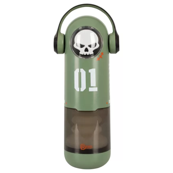 Rebel Skull - potisk in vibrirajoč masturbator (zelen)