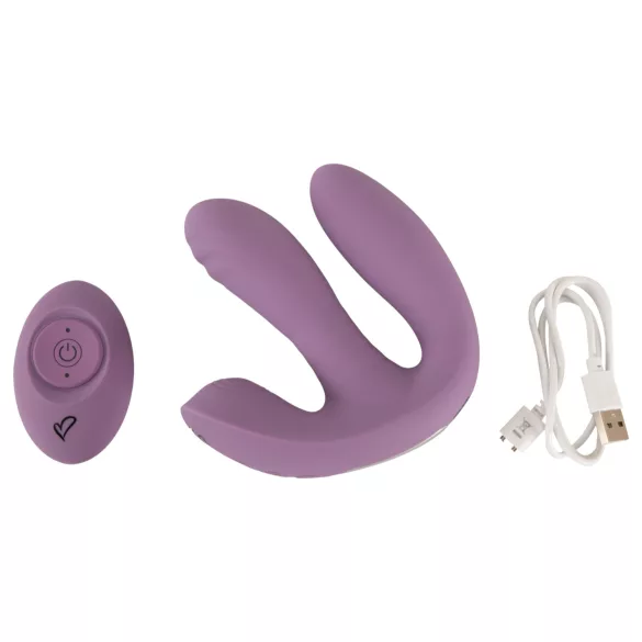 Beau Coeur Mireva - vibrator s tremi rokavi - daljinski upravljalnik - vijoličen