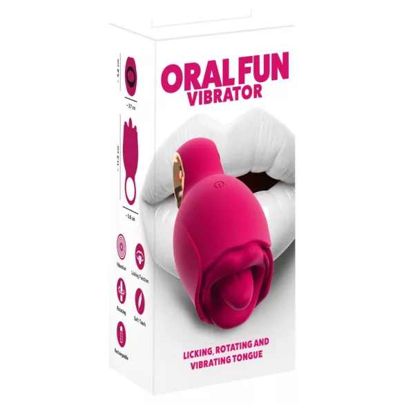 You2Toys Oral Fun - jezični vibrator za ščegetavček (rožnata)
