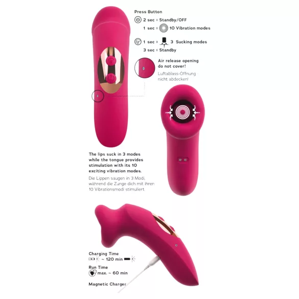 You2Toys Oral Fun - sesalni in jezični vibrator za klitoris (rožnat)