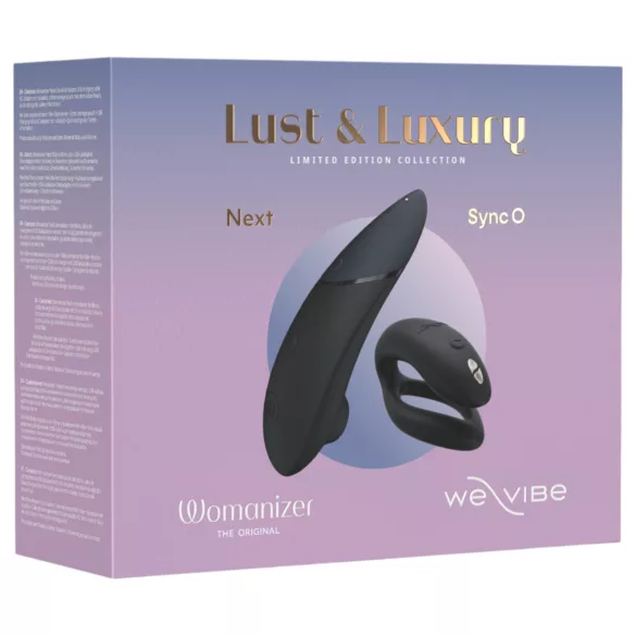 Womanizer Lust&Luxury - vibrator za klitoris in pare - črn komplet