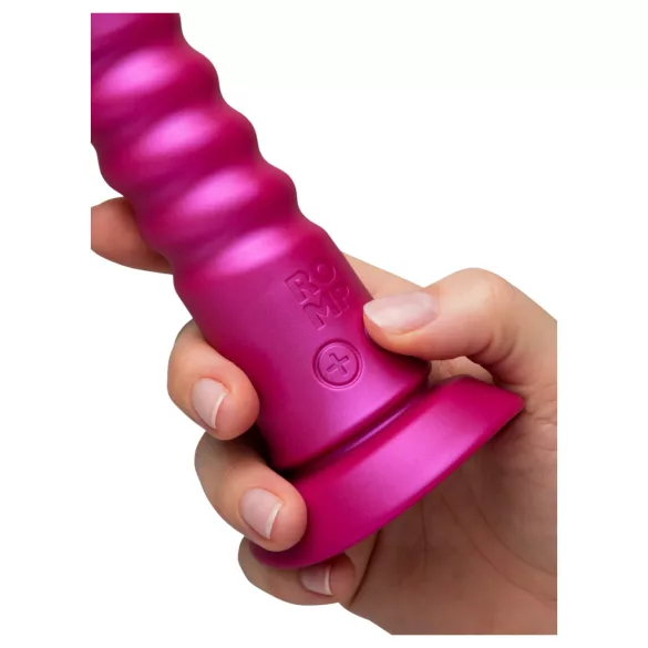 ROMP Jiggle - potisni vibrator z vakuumskim priseskom (rožnata)