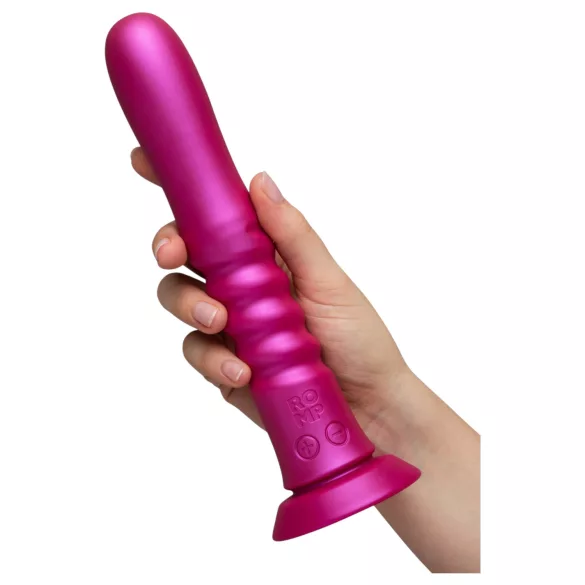 ROMP Jiggle - potisni vibrator z vakuumskim priseskom (rožnata)