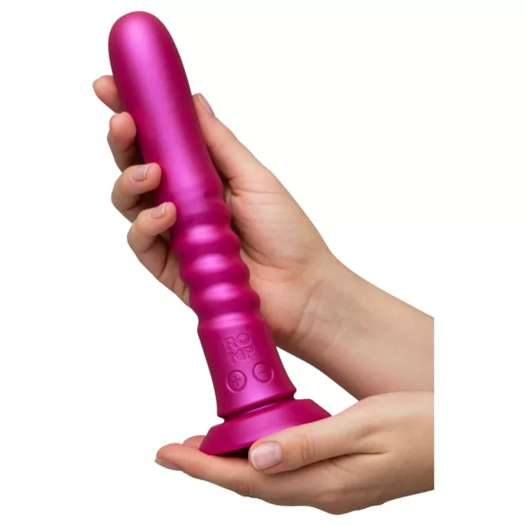 ROMP Jiggle - potisni vibrator z vakuumskim priseskom (rožnata)