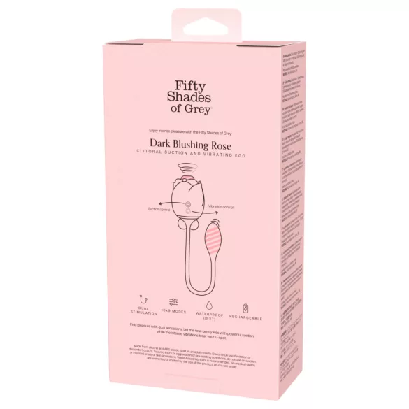 Petdeset odtenkov sive Dark Blushing Rose - sesalnik za klitoris, vibracijsko jajčece