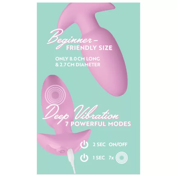 Cuties Mini - analni čep z vibracijo - roza