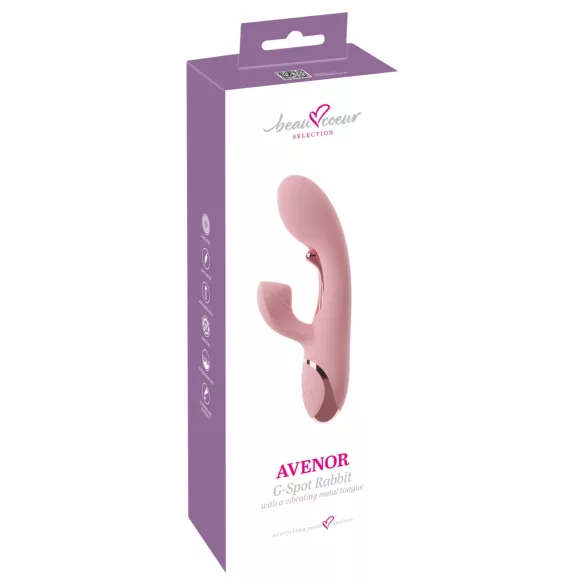 Beau Coeur Avenor - jezični vibrator z ročico za klitoris in točko G (roza)