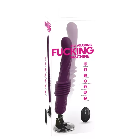 You2Toys - vijolični potisni vibrator z daljinskim upravljanjem in funkcijo segrevanja