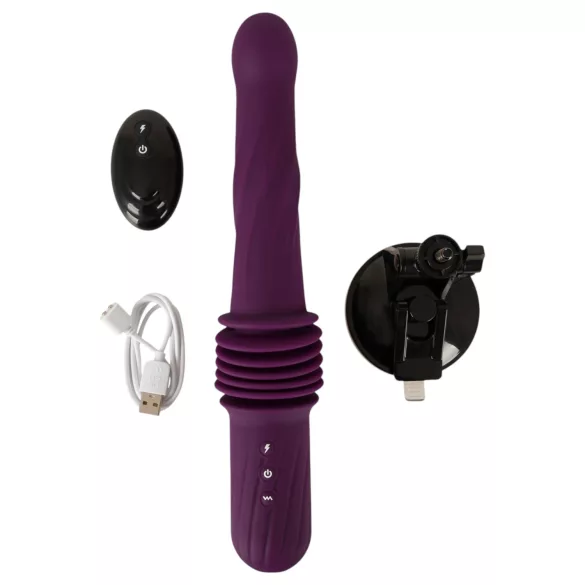 You2Toys - vijolični potisni vibrator z daljinskim upravljanjem in funkcijo segrevanja