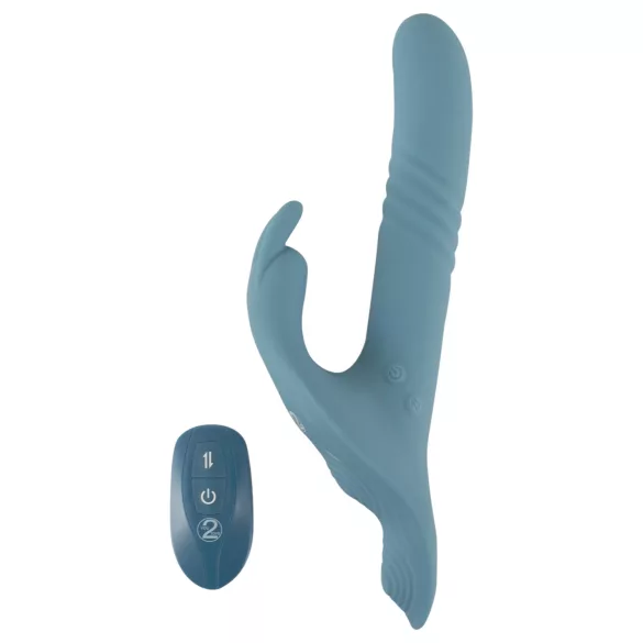 You2Toys - 3-delni pripenjajoči se zajčkast potisni vibrator z daljinskim upravljalnikom (moder)