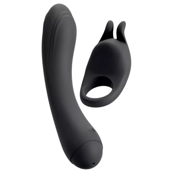 Couple Choice - vibrator za G-točko in erekcijski obroček - siva