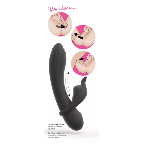Couple Choice - vibrator za G-točko in erekcijski obroček - siva