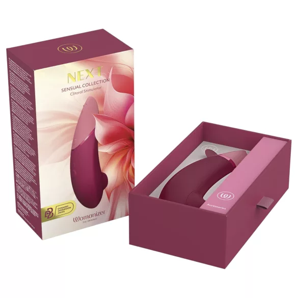 Womanizer Next - polnilni stimulator klitorisa z zračnimi valovi - bordo