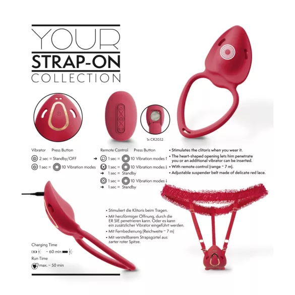 You2Toys - nosljivi vibracijski klitorni stimulator (rdeč)