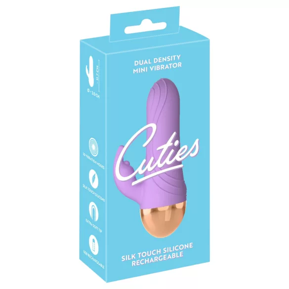 Cuties - akumulatorski, vodoodporni mini vibrator s klitoralnim nastavkom (vijoličen)