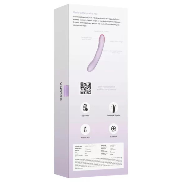 Svakom Selena - grelni, potisni vibrator za G-točko (vijoličen)