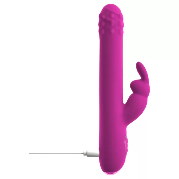 Sweet Smile - potisni, vrteči vibrator z ročajem za klitoris (rožnat)