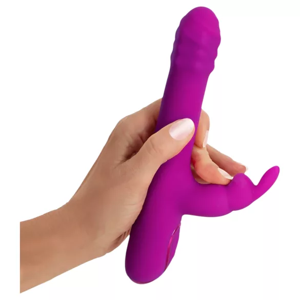 Sweet Smile - potisni, vrteči vibrator z ročajem za klitoris (rožnat)